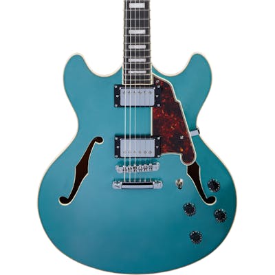 D'Angelico Premier DC Doublecut Semi-hollow Stopbar in Ocean Turquoise